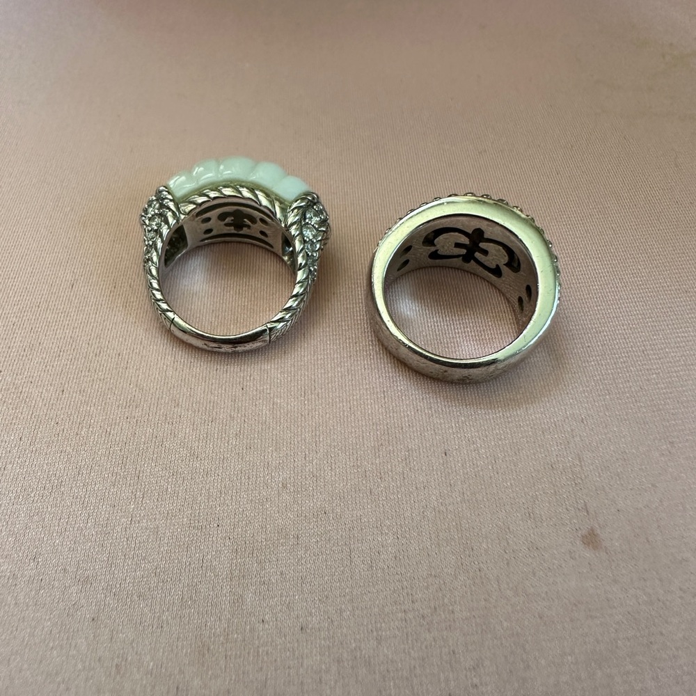 Judith Ripka Silver and White Statement Rings - Picture 4 of 10